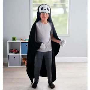 Glow in the dark skeleton hooded throw blanket